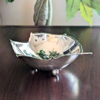 Sciarrotta Handmade Sterling Silver Leaf Bowl, Mid Century Modern, Pattern 30