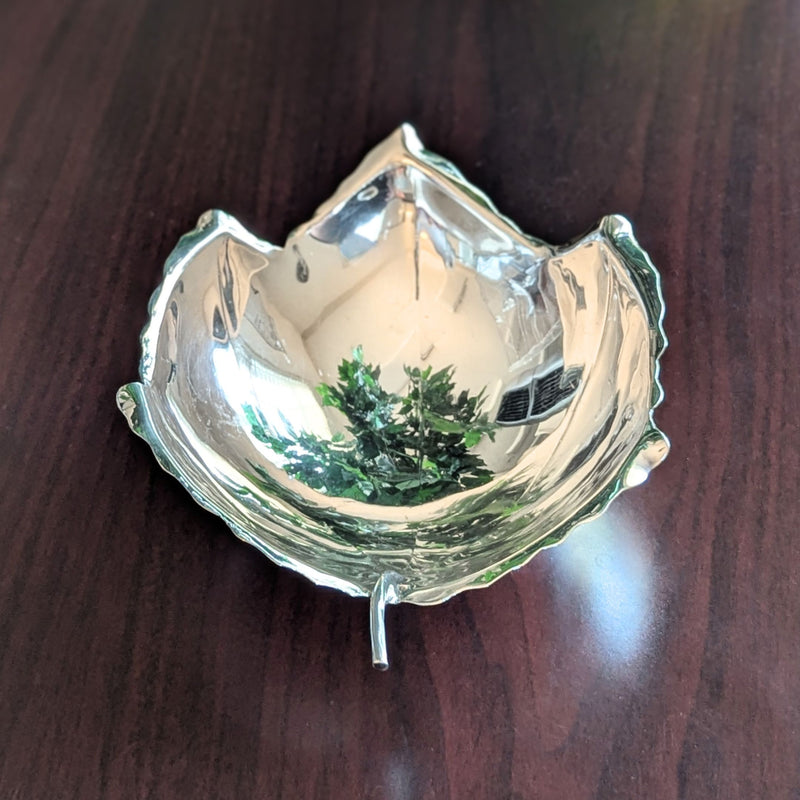 Sciarrotta Handmade Sterling Silver Leaf Bowl, Mid Century Modern, Pattern 30