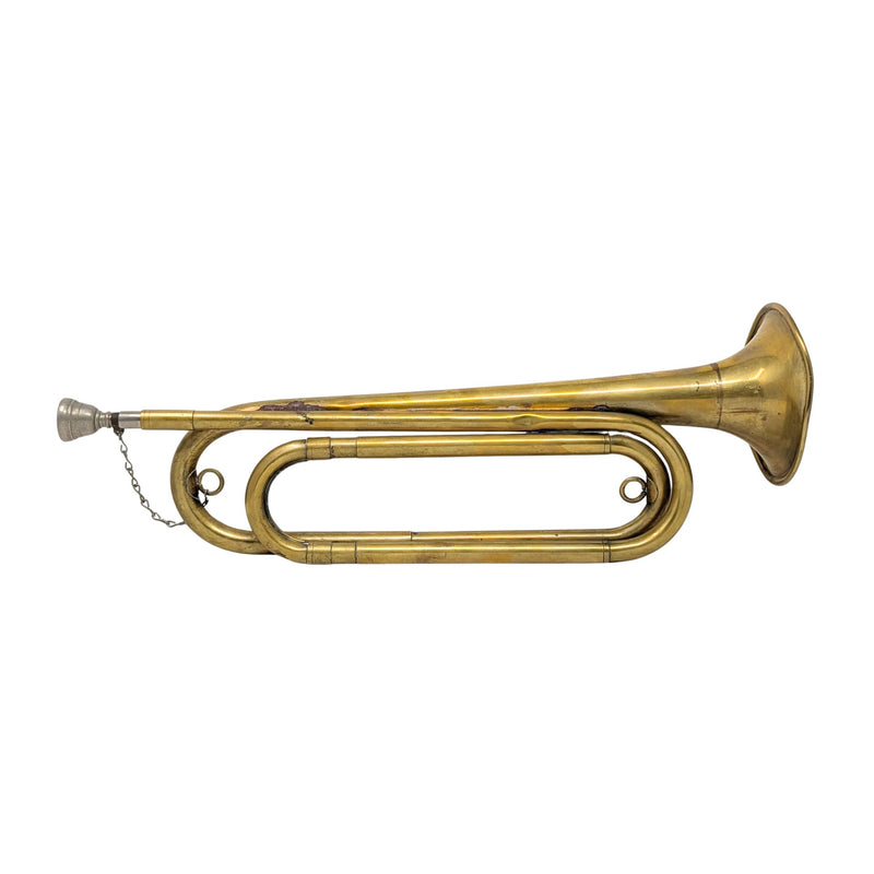 Vintage Boy Scouts of America Brass Bugle with Chained Mouthpiece