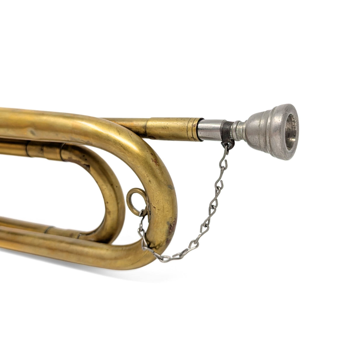 Vintage Boy Scouts of America Brass Bugle with Chained Mouthpiece