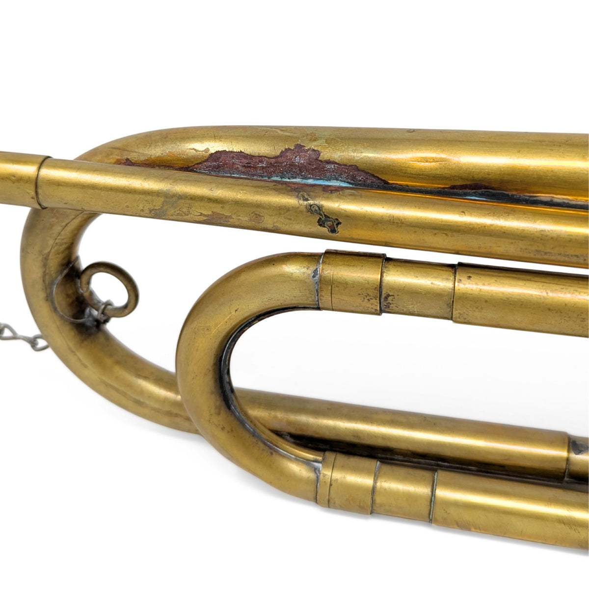Vintage Boy Scouts of America Brass Bugle with Chained Mouthpiece