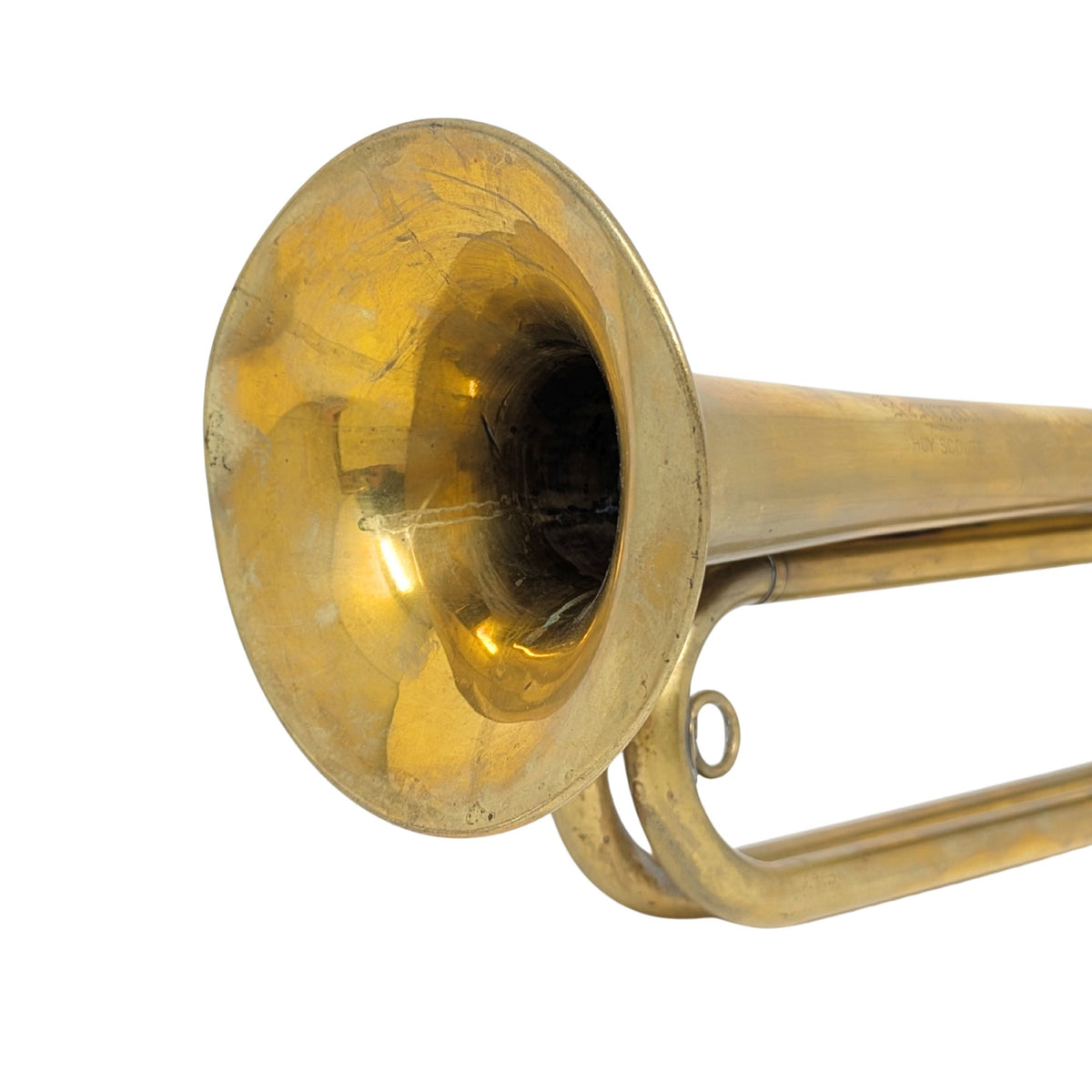 Vintage Boy Scouts of America Brass Bugle with Chained Mouthpiece