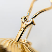 Vintage Fisher & Co 14K Yellow Gold Swirl Hinged Omega Back Earrings 11.3g