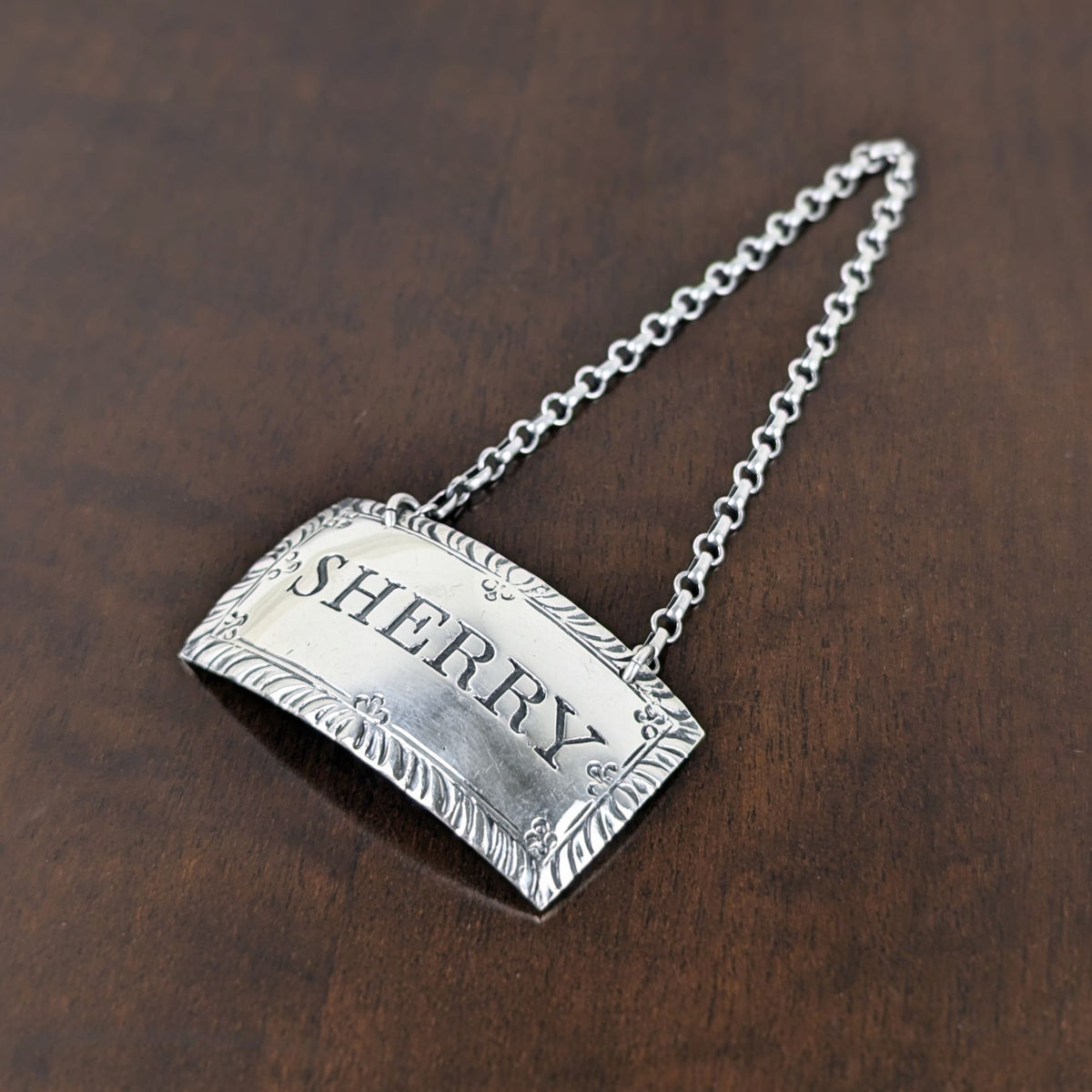 Early Vintage Stieff Colonial Williamsburg Sterling Silver Sherry Decanter Tag