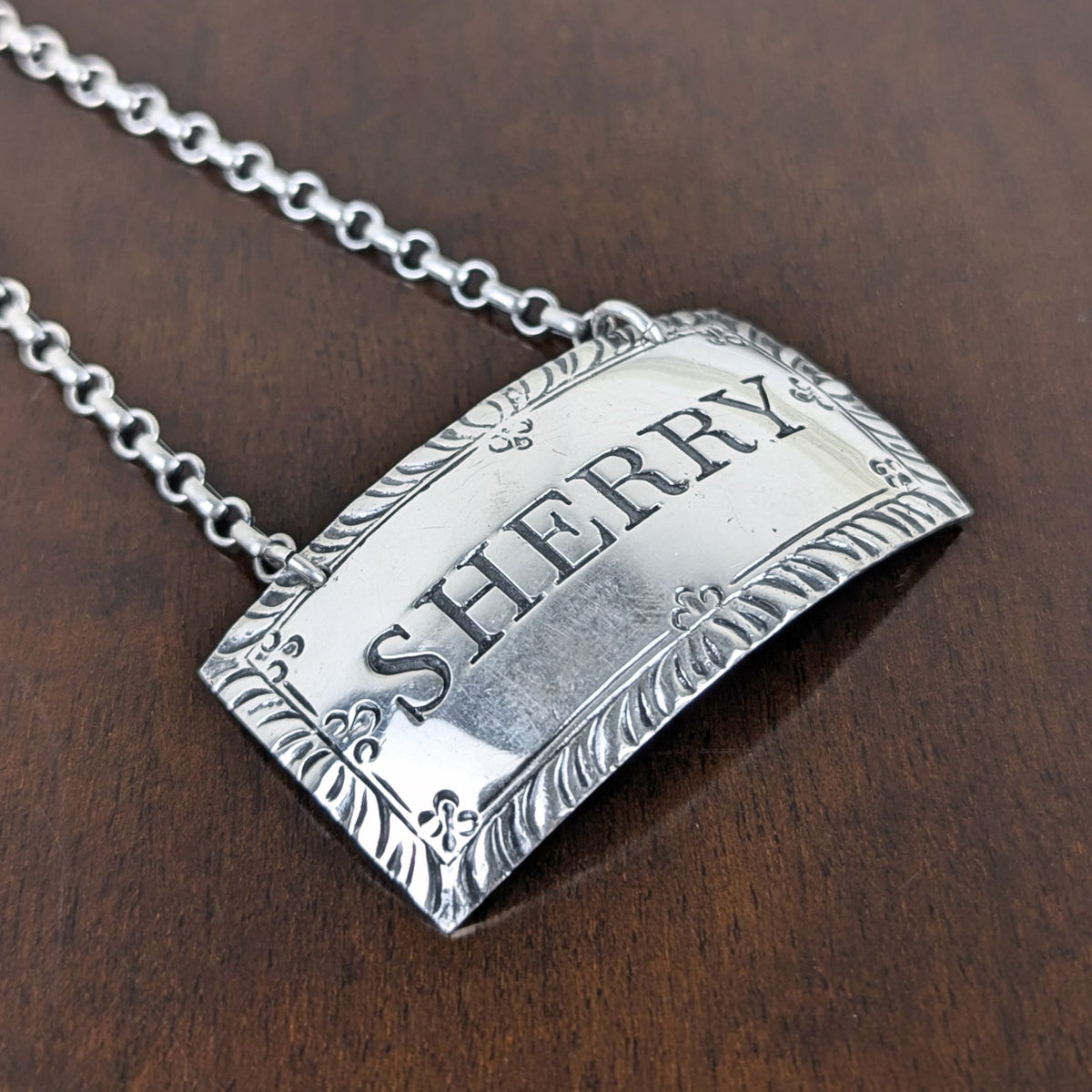 Early Vintage Stieff Colonial Williamsburg Sterling Silver Sherry Decanter Tag