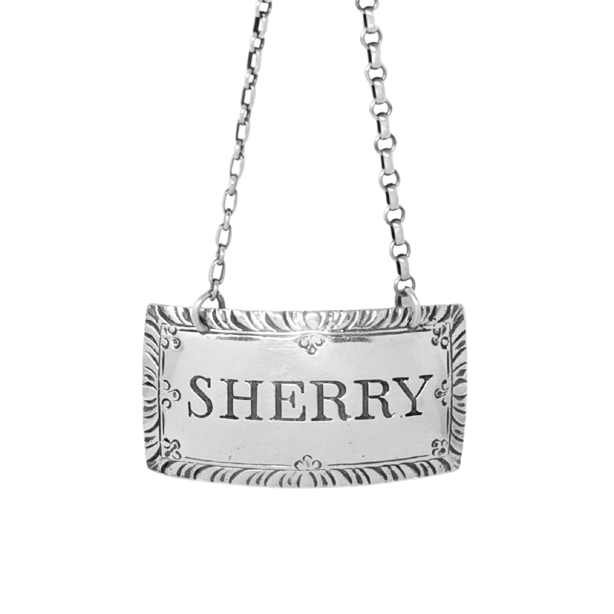 Early Vintage Stieff Colonial Williamsburg Sterling Silver Sherry Decanter Tag