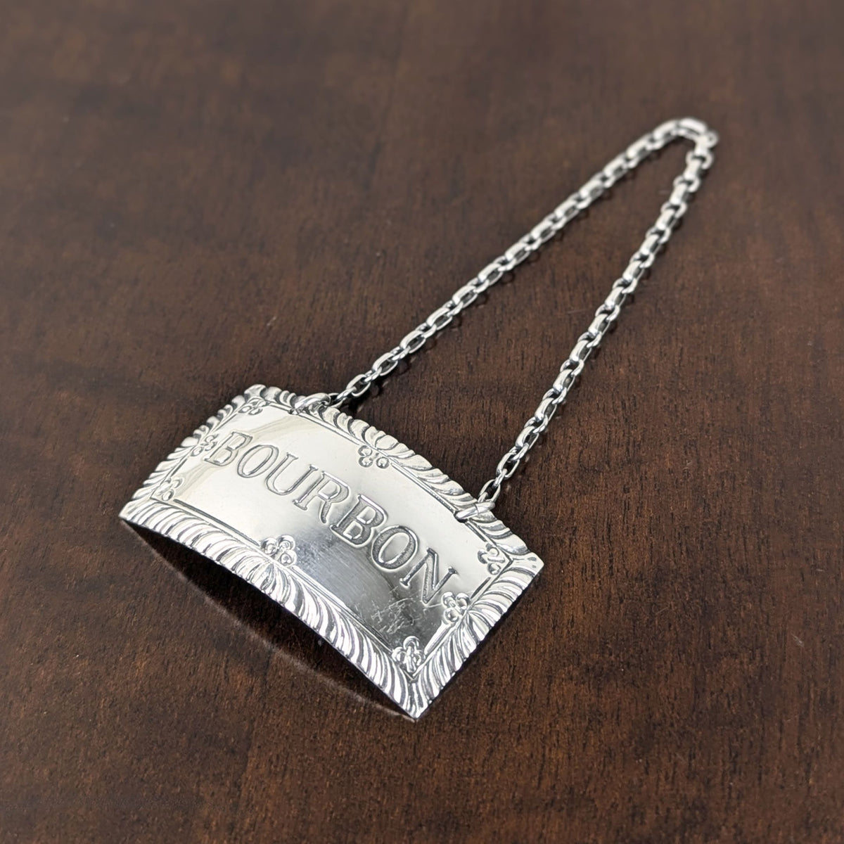 Vintage Kirk Stieff Sterling Colonial Williamsburg Bourbon Decanter Tag