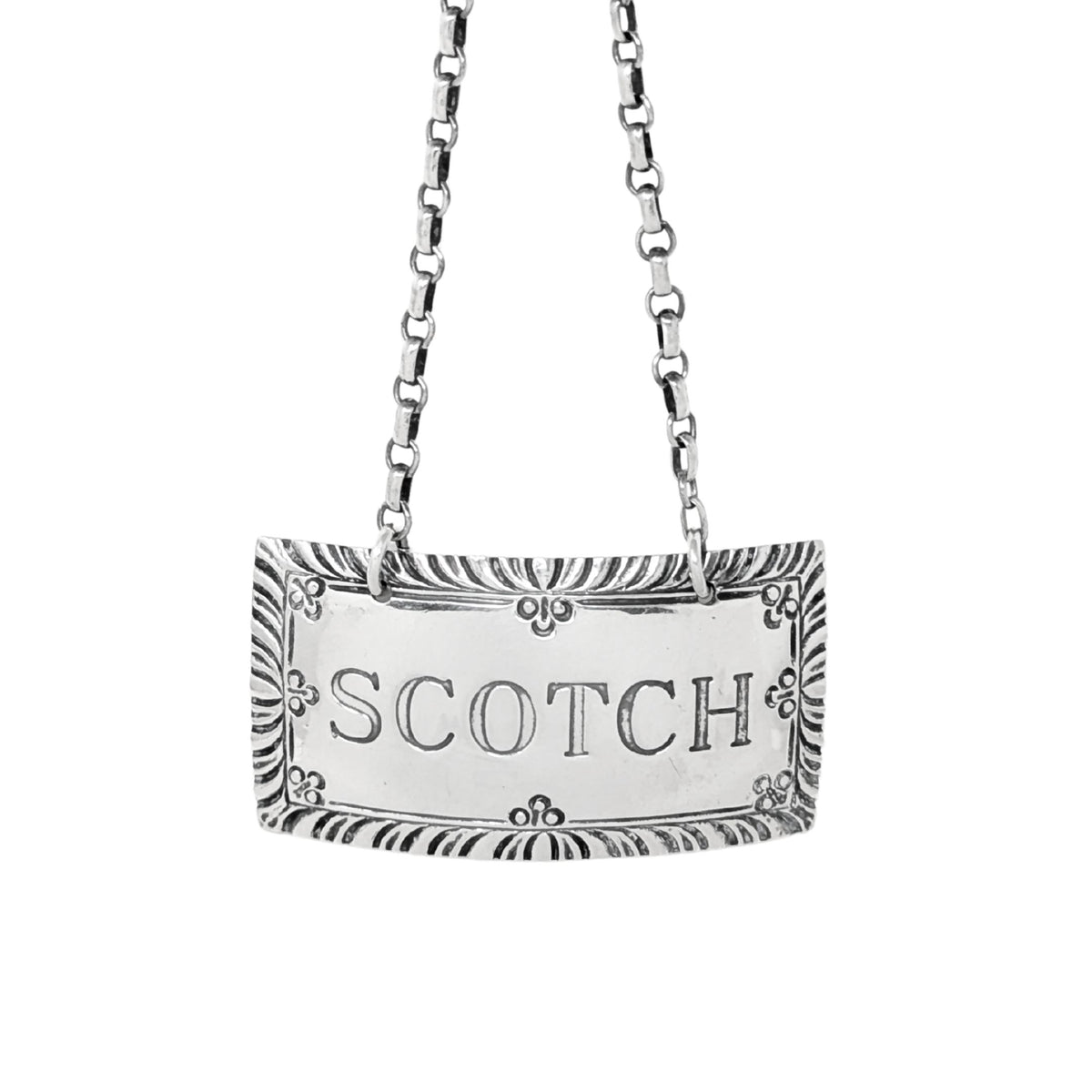 Vintage Kirk Stieff Sterling Colonial Williamsburg Scotch Decanter Tag