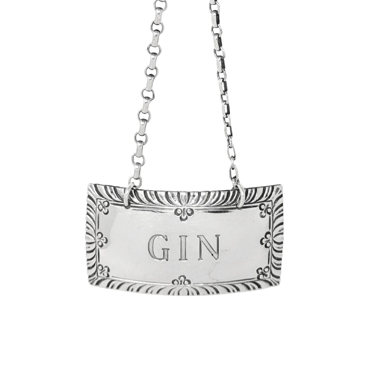 Vintage Kirk Stieff Sterling Colonial Williamsburg Gin Decanter Tag