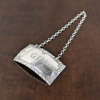 Vintage Kirk Stieff Sterling Colonial Williamsburg Gin Decanter Tag