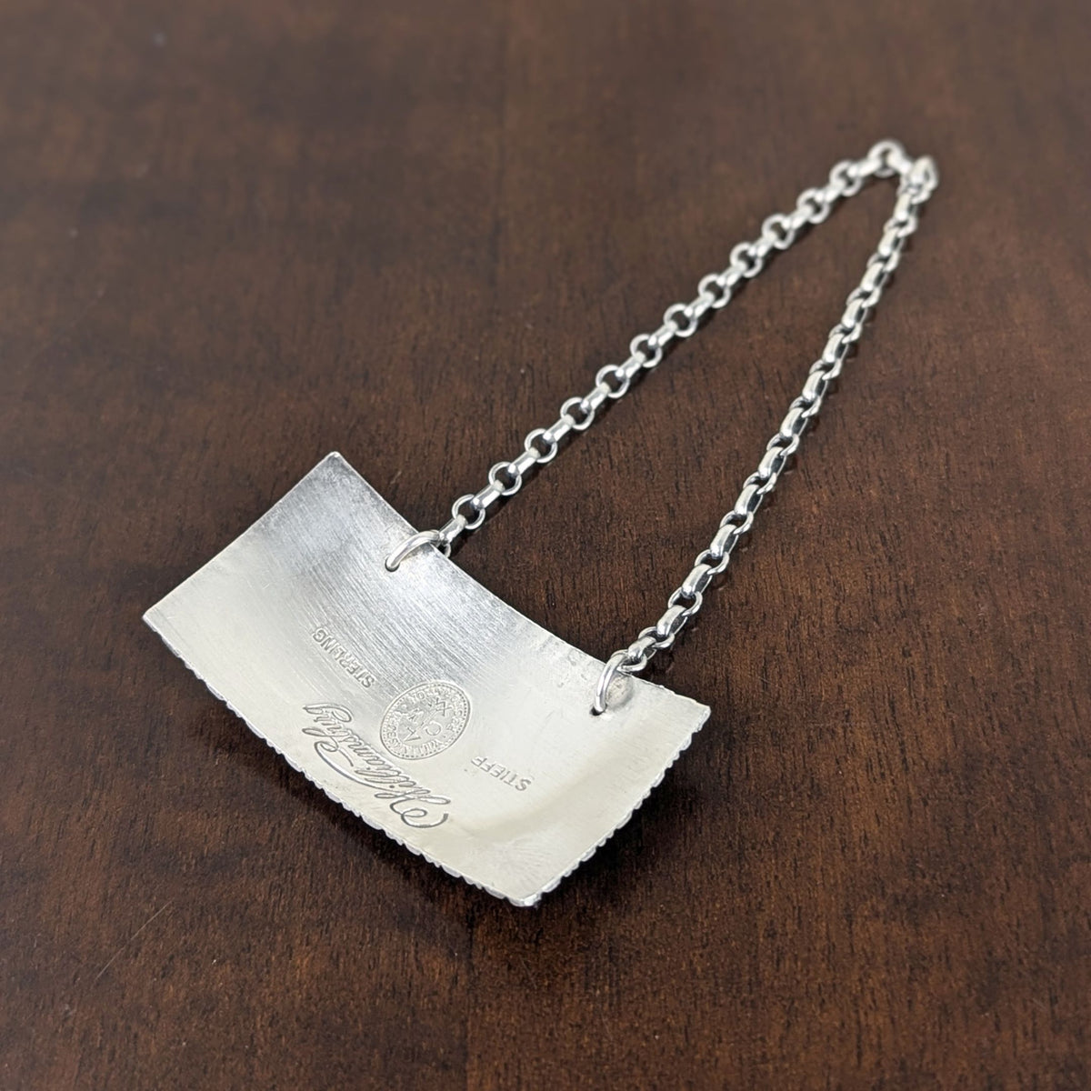 Vintage Kirk Stieff Sterling Colonial Williamsburg Gin Decanter Tag