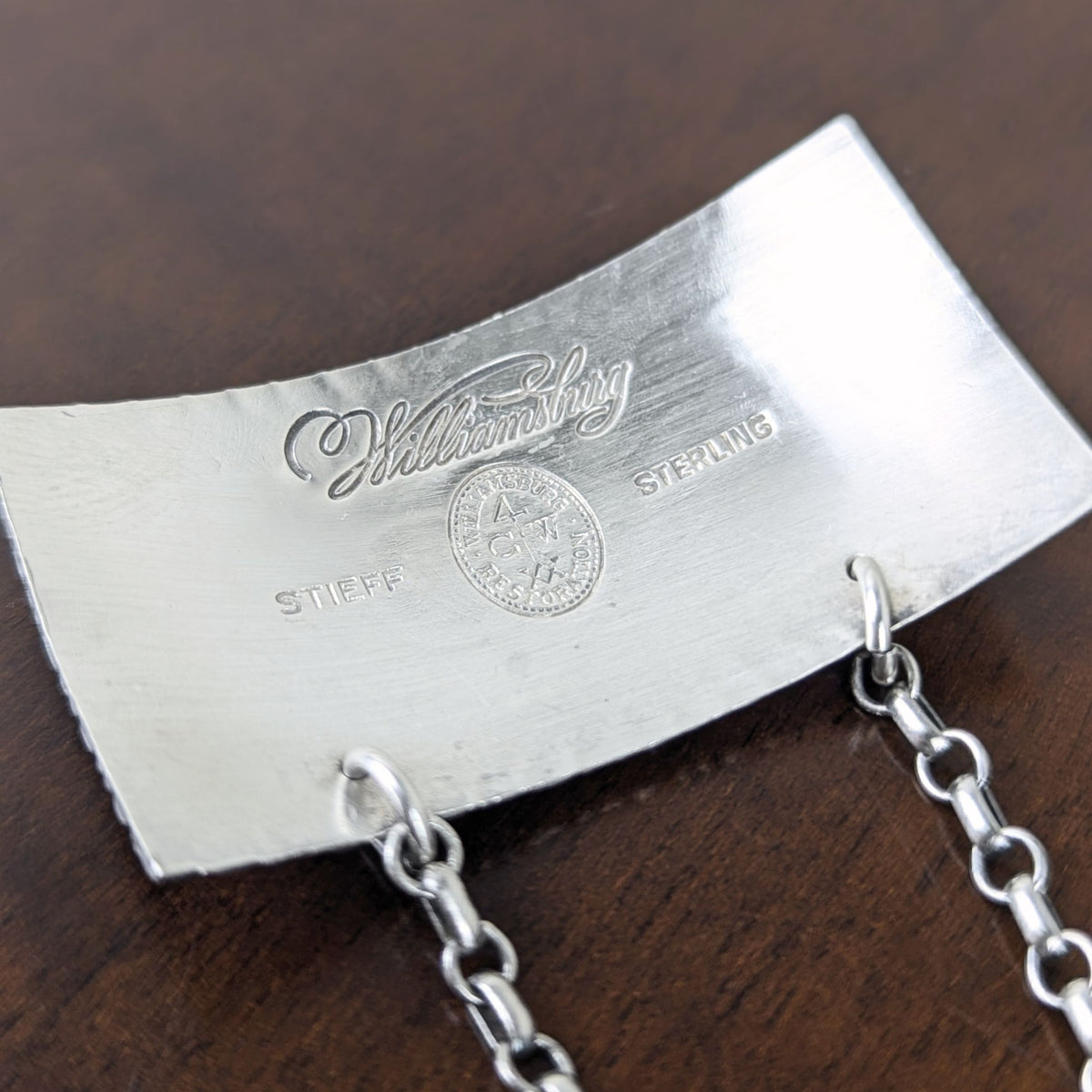 Vintage Kirk Stieff Sterling Colonial Williamsburg Gin Decanter Tag