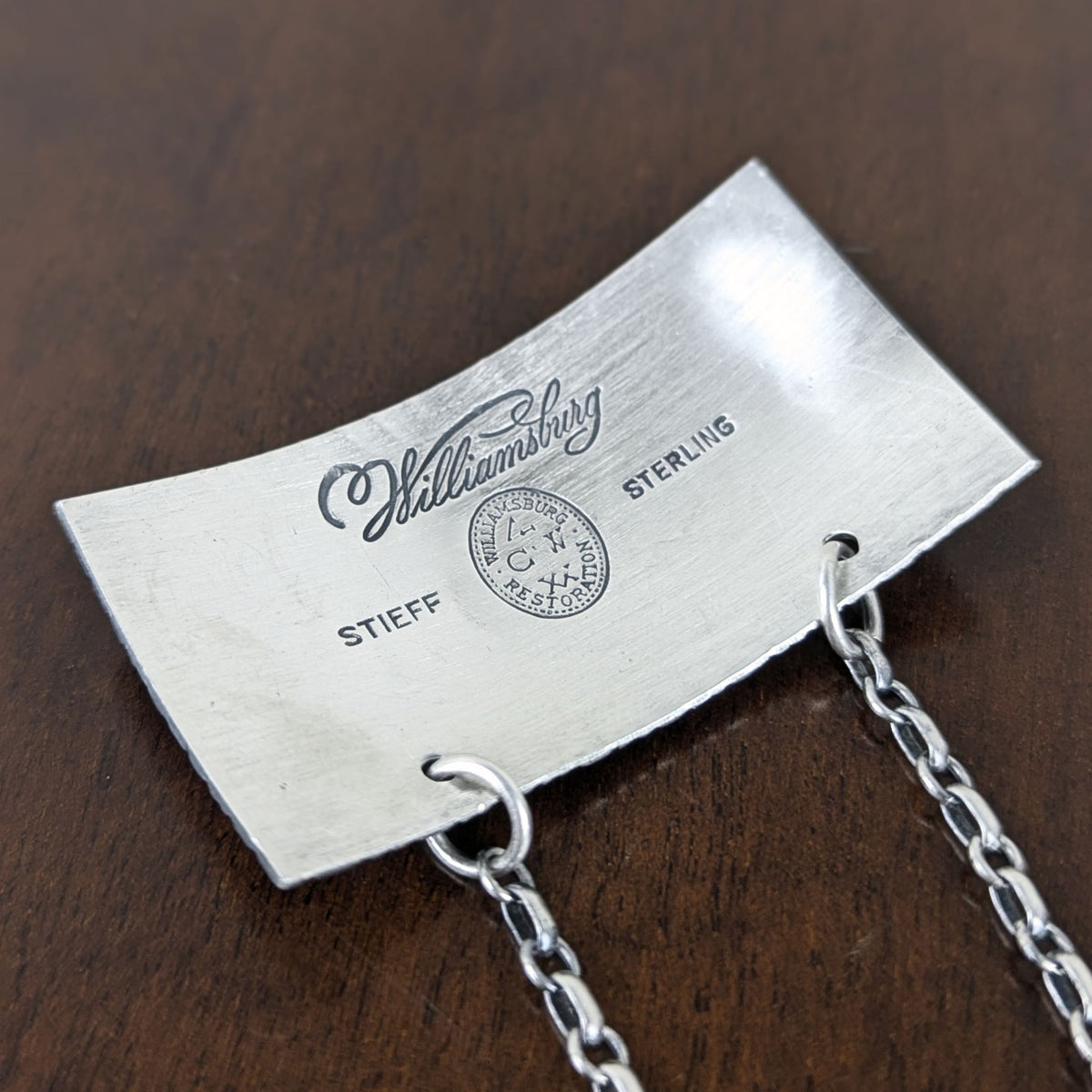 Vintage Kirk Stieff Sterling Colonial Williamsburg Port Decanter Tag
