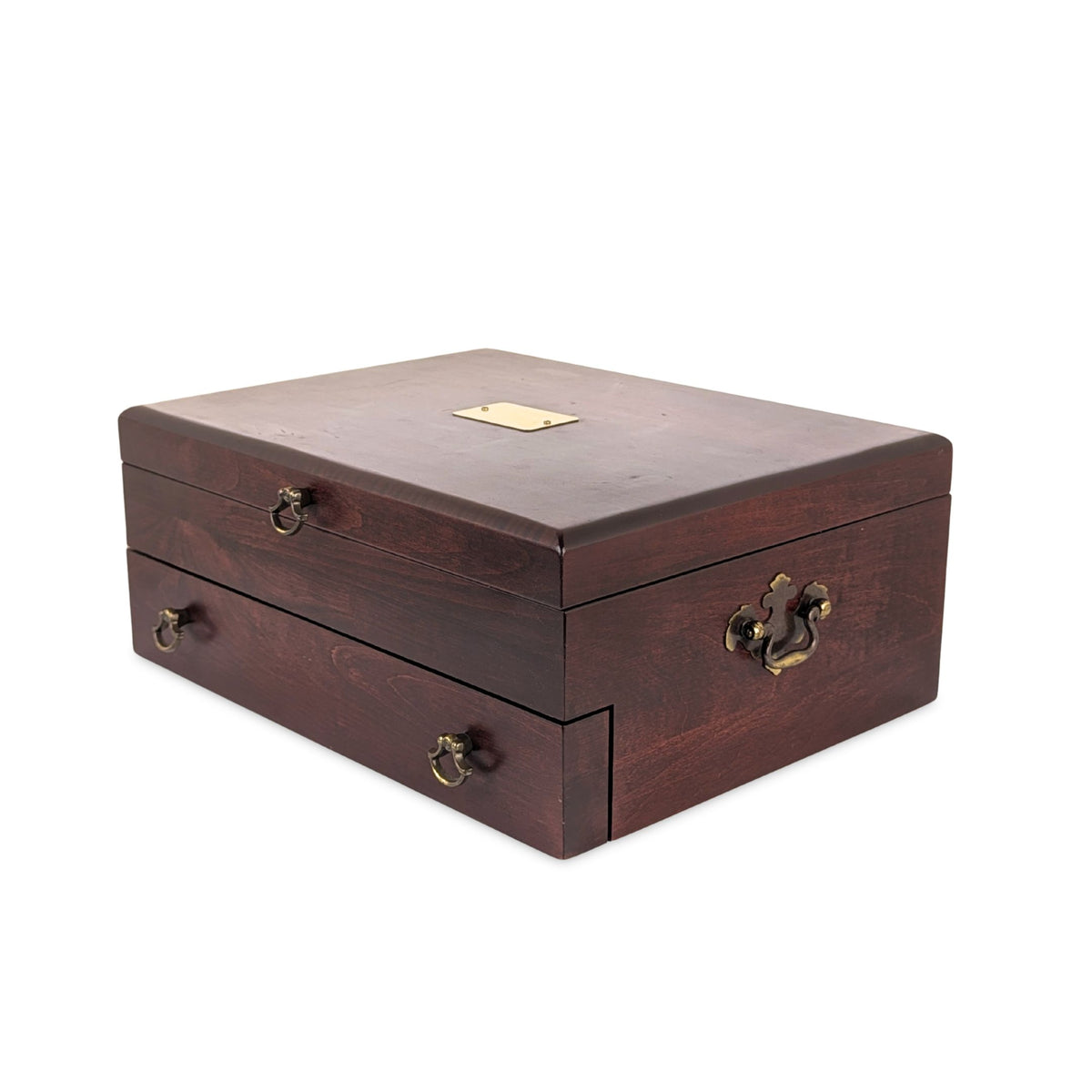 Reed & Barton 2-Tier Cherry Silverware Chest, Brass Nameplate, Bloomingdale's