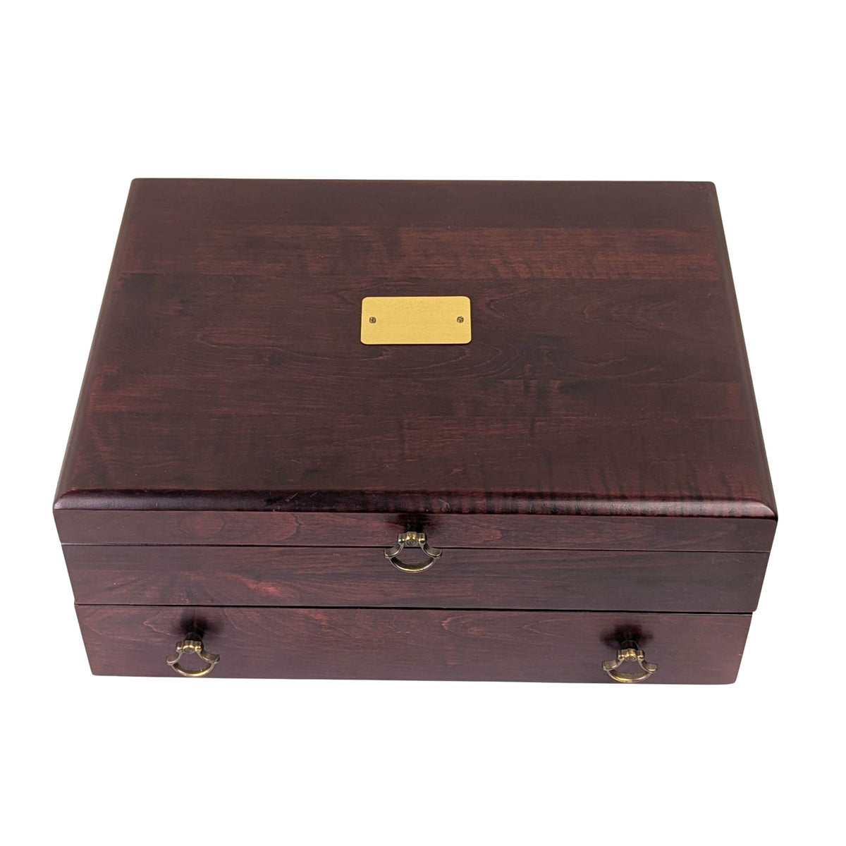 Reed & Barton 2-Tier Cherry Silverware Chest, Brass Nameplate, Bloomingdale's