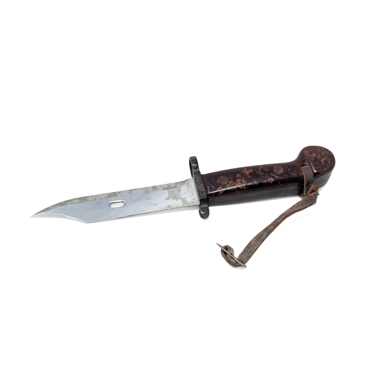 Romanian AKM Type 1 Bayonet Scabbard, Matching Serial SAF 2345 Leather Strap