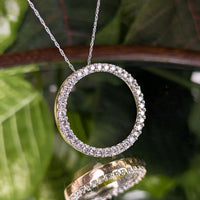 10K Two-Tone Gold 1.11tcw Diamond Circle of Life Pendant Necklace, 18"