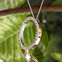 10K Two-Tone Gold 1.11tcw Diamond Circle of Life Pendant Necklace, 18"