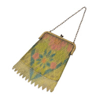 Antique 1920's Art Deco Enameled Mesh Purse , Made in Germany