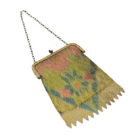 Antique 1920's Art Deco Enameled Mesh Purse , Made in Germany