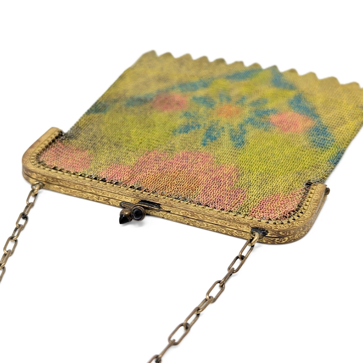 Antique 1920's Art Deco Enameled Mesh Purse , Made in Germany