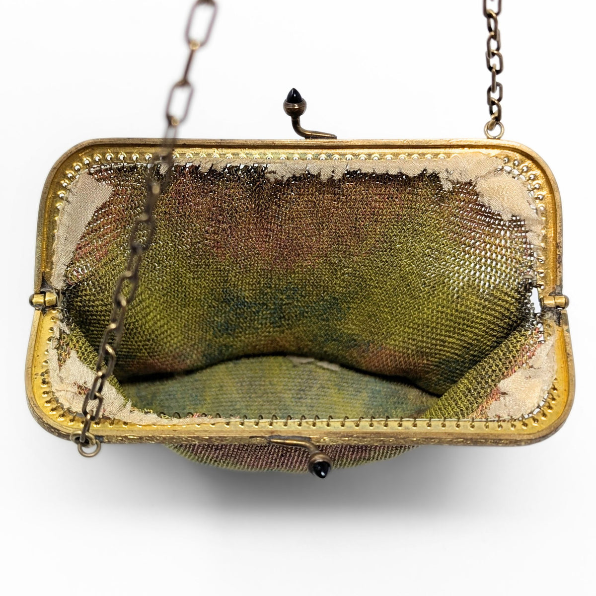 Antique 1920's Art Deco Enameled Mesh Purse , Made in Germany