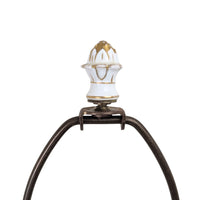 Antique 1920s Porcelain 30" Cherub Table Lamp, Brass Base, Putti Finial