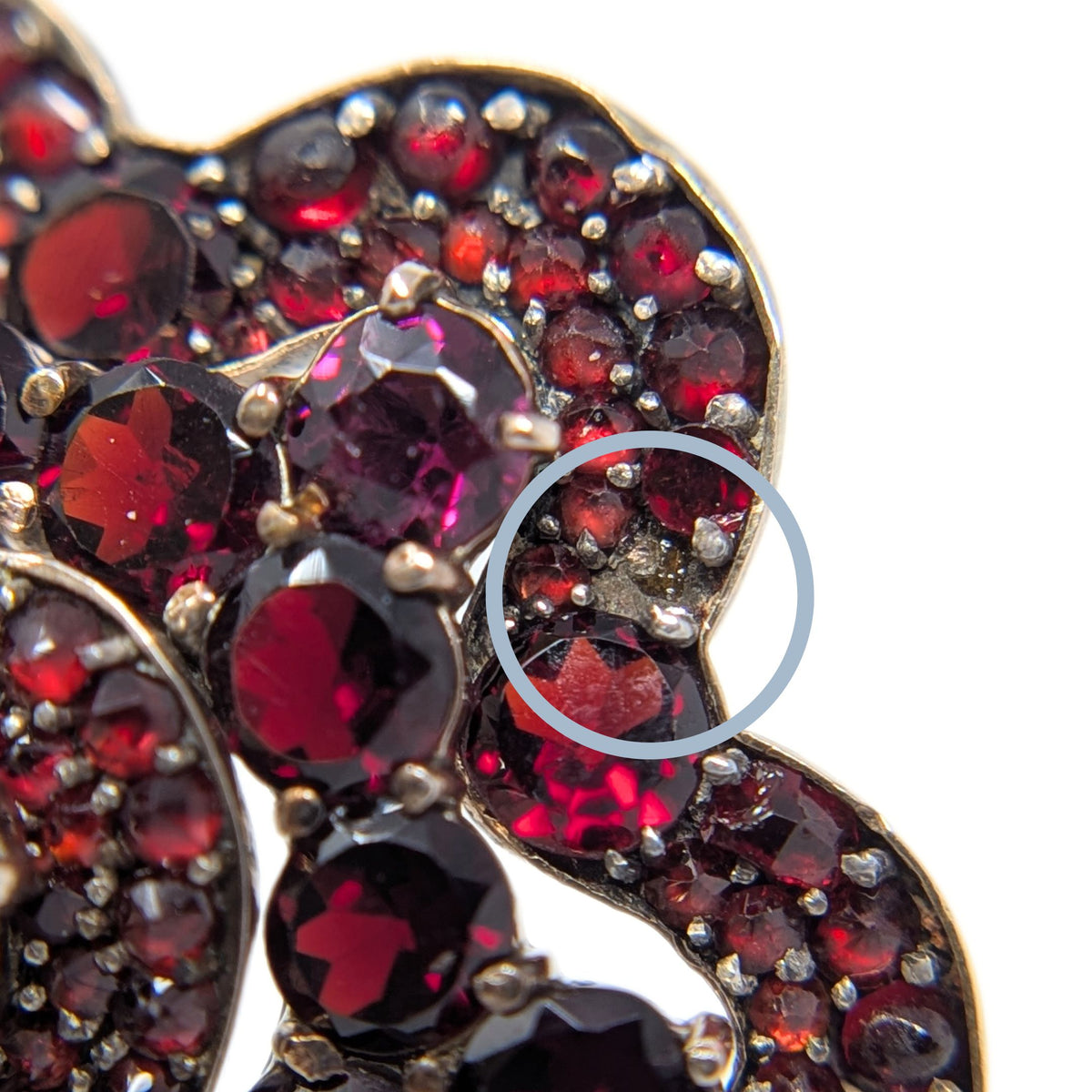 Vintage Bohemian Garnet Cluster Brooch Pendant, Dual Use, 12.9g, 48mm