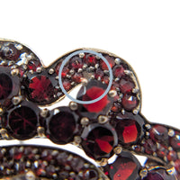 Vintage Bohemian Garnet Cluster Brooch Pendant, Dual Use, 12.9g, 48mm