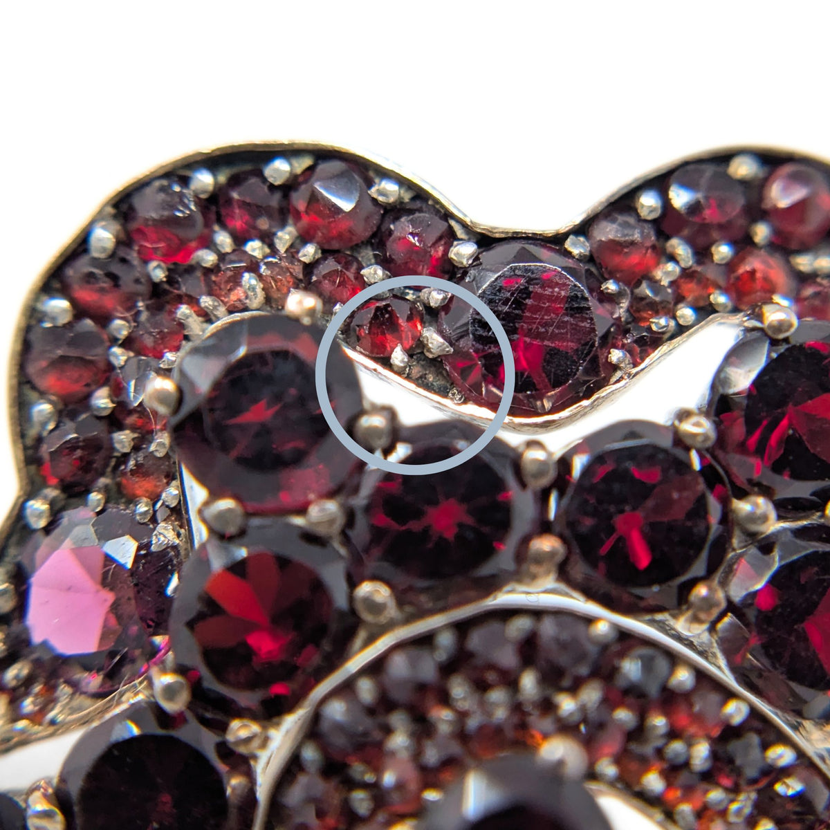 Vintage Bohemian Garnet Cluster Brooch Pendant, Dual Use, 12.9g, 48mm
