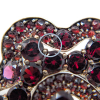 Vintage Bohemian Garnet Cluster Brooch Pendant, Dual Use, 12.9g, 48mm