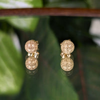 14K Yellow Gold 5mm Stardust Ball Stud Earrings