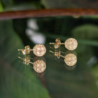 14K Yellow Gold 5mm Stardust Ball Stud Earrings