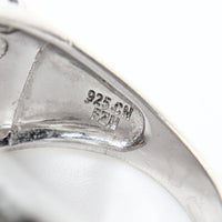 Fuzion Creations Sterling Silver Garnet & White Topaz Dome Ring - Size 7,  9.1g