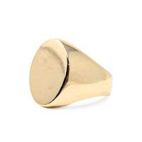 Solid 10K Gold Vintage 1970's Signet Ring, Blank Face - Size 10.5 (20.7g)
