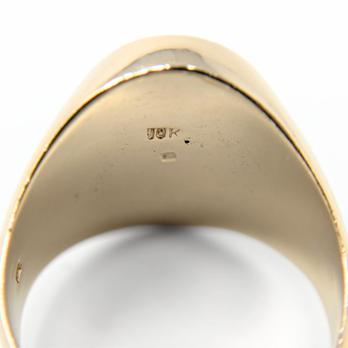 Solid 10K Gold Vintage 1970's Signet Ring, Blank Face - Size 10.5 (20.7g)