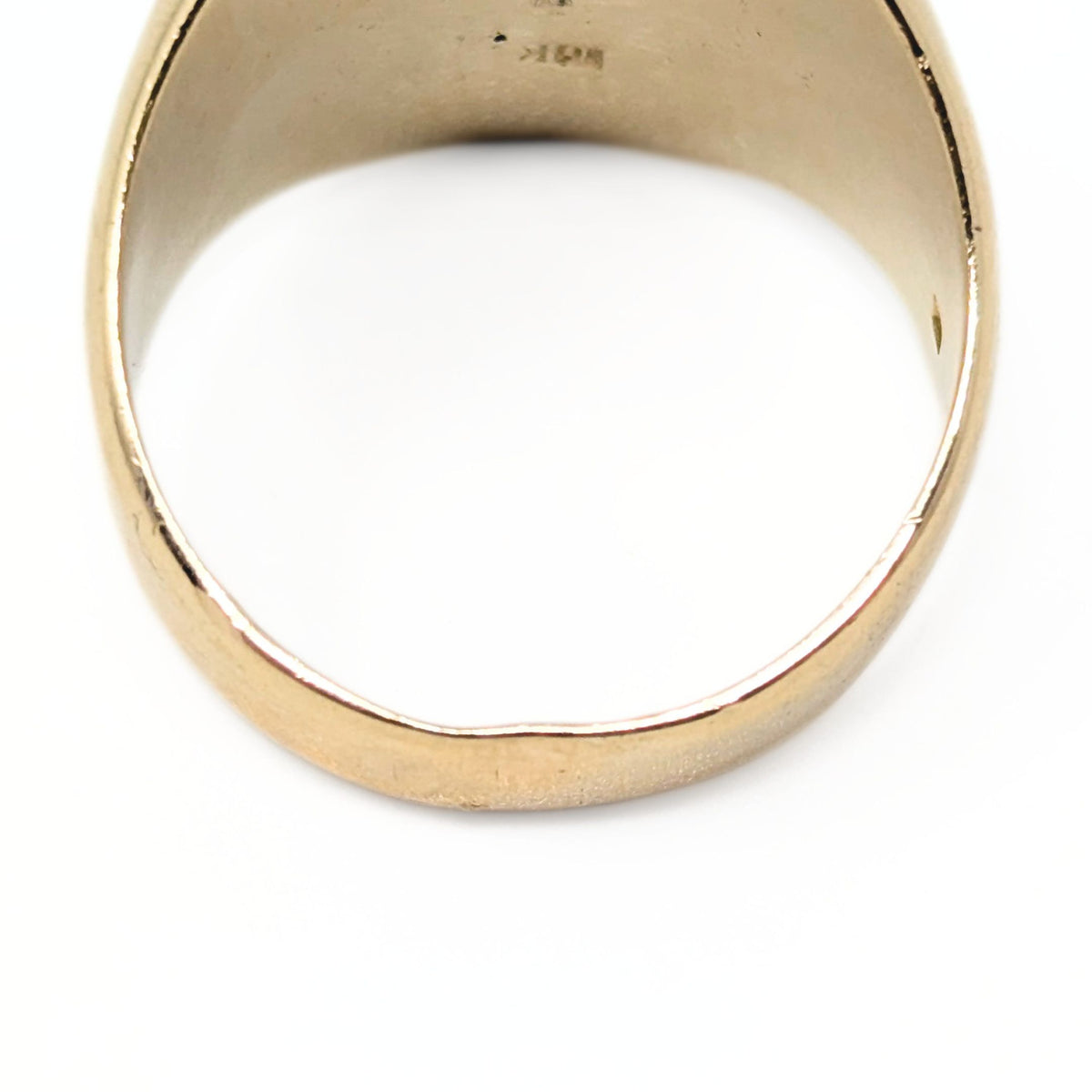 Solid 10K Gold Vintage 1970's Signet Ring, Blank Face - Size 10.5 (20.7g)
