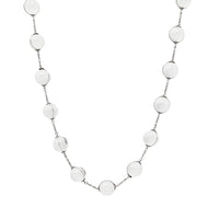 Antique Art Deco "Pools of Light" .950 Silver & Rock Crystal Necklace, 25"