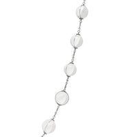 Antique Art Deco "Pools of Light" .950 Silver & Rock Crystal Necklace, 25"