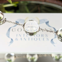 Antique Art Deco "Pools of Light" .950 Silver & Rock Crystal Necklace, 25"