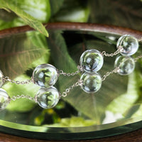 Antique Art Deco "Pools of Light" .950 Silver & Rock Crystal Necklace, 25"