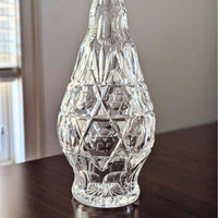 Vintage 1970s Beyer 24" Hand Cut Lead Crystal Decanter with Tall Spire Stopper