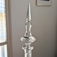 Vintage 1970s Beyer 24" Hand Cut Lead Crystal Decanter with Tall Spire Stopper