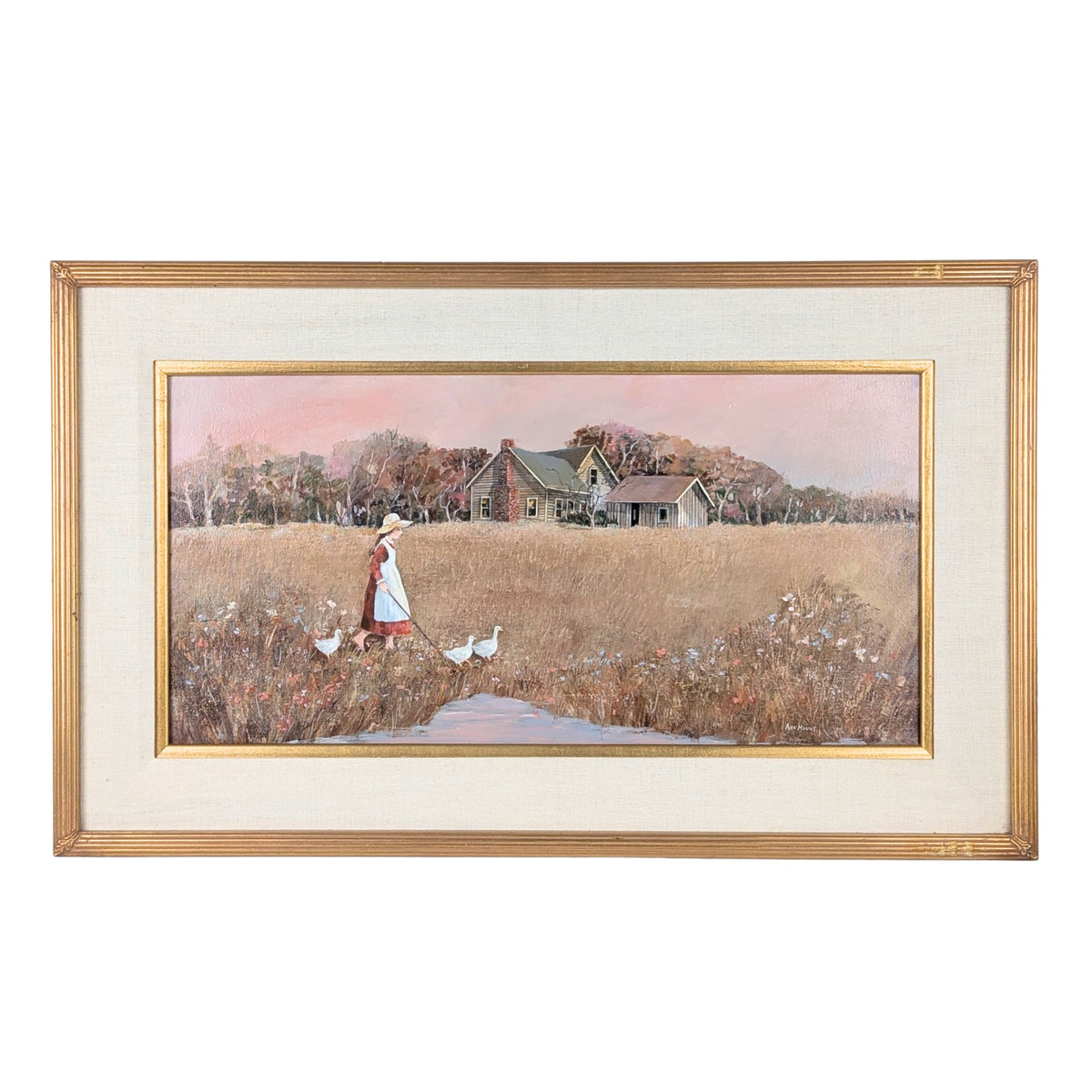 Ann Mount "Going Home" Framed Oil on Canvas (18.5" x 30.5")
