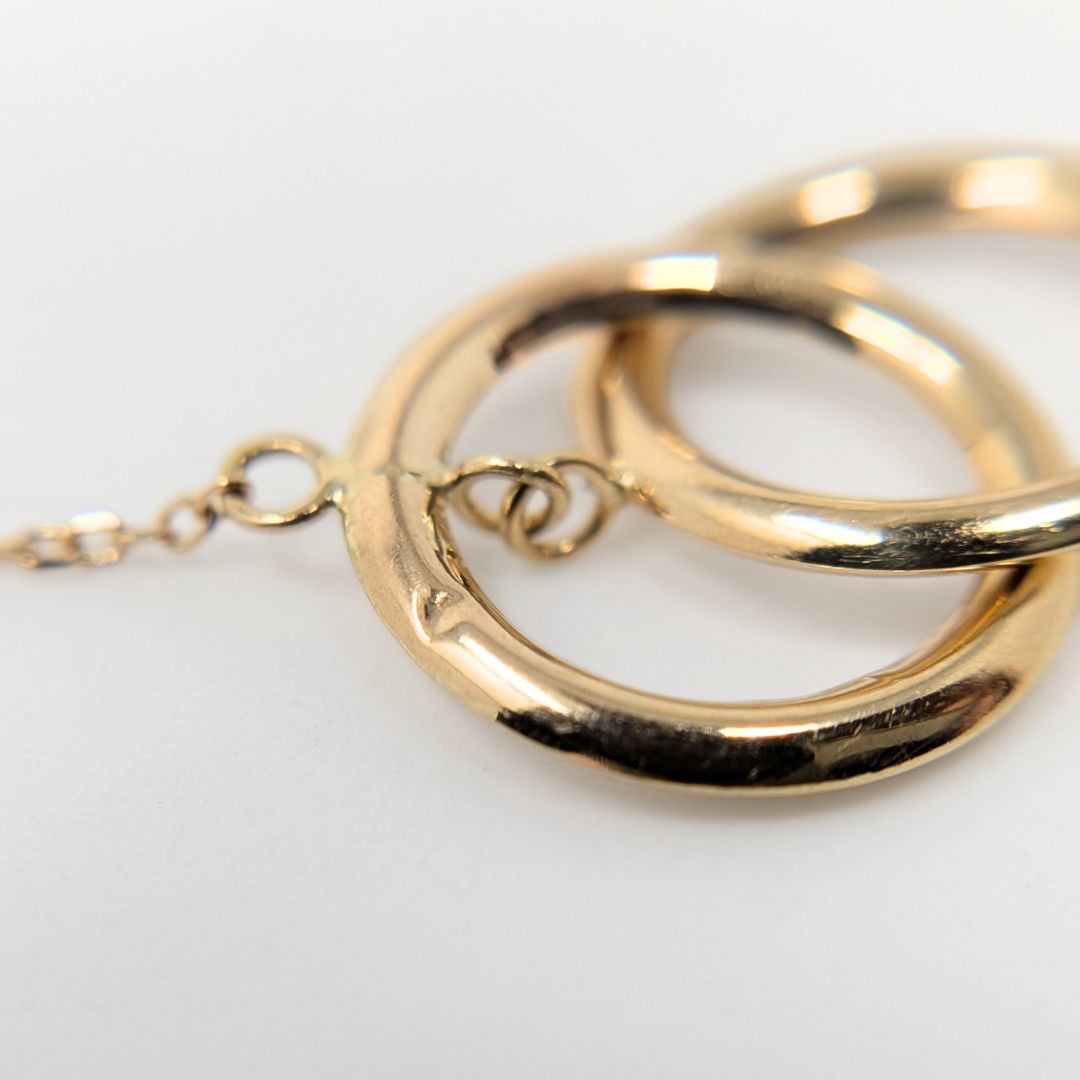 Jacmel JCM 14K Yellow Gold Interlocking Circle Threader Earrings, 1.35g