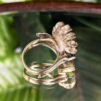 Vintage ESEMCO 10K Yellow Gold 13ct+ Smokey Quartz Cocktail Ring - Size 6