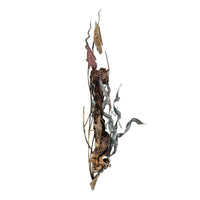 Vintage Ron Bertocchi Mixed Metal Fish Driftwood Wall Art (19" x 32")