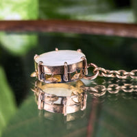 Victorian Mother of Pearl Gold Filled Miniature Tambourine Men's Tie Chain