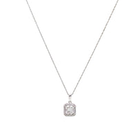 14K/10K WG 0.17TCW Diamond Art Deco Style Illusion Pendant Necklace 18.75"