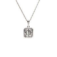 14K/10K WG 0.17TCW Diamond Art Deco Style Illusion Pendant Necklace 18.75"
